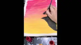 Whispers of the Settings sun ☀️#sunsetArt#EveningGlow#painting #artandcraft #art 
