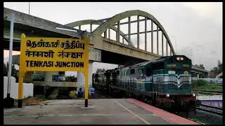 Beautiful arrival - POTHIGAI SF EXPRESS with ALCotwins entering Tenkasi Railway station at evening