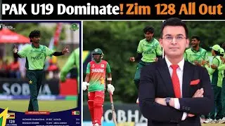 Pakistan U19 Bowling Masterclass| Zim 128 all out | Ali Raza 3 Wickets | U19 World Cup Dominance! 