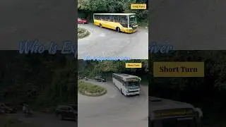 Short OR Long sharp Turn ultimate test for drivers #bus #short #long #ultimate