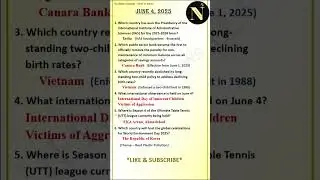 Current Affairs - JUNE 4, 2025
