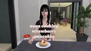 nana cooking strawberry pancakes
