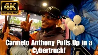 Carmelo Anthony Arrives in a Cybertruck at Terp Bros NYC | Meet & Greet Event 4/10/2025