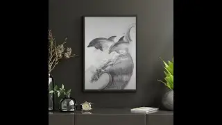 How to draw a beautiful dolphin in art,  easy step by step hyper realistic dolphin drawing #art