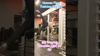 Human Flag Training Day 24- Straddle hold #humanflagtraining #humanflag #learnnewskill #calisthenics