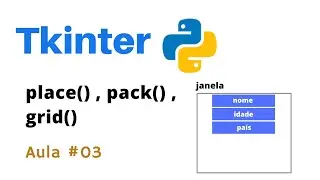 Curso Python Tkinter - place(), pack() , grid() no Tkinter