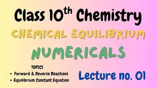 Class 10th Chemistry | Chemical Equilibrium Numericals | Lecture 1 | Sir Muzammil #class10th