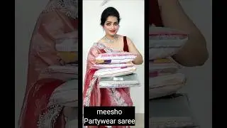🥰 Meesho Saree Haul320 Rs 🥰 Georgette/Bnarsi Silk Chickenkari /Jimmy Choo/Meesho Partywear