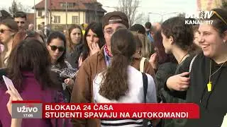 BLOKADA 24h - Studenti SPAVAJU NA AUTOKOMANDI | BLIC UŽIVO