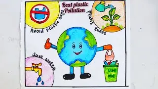 Beat Plastic Pollution Drawing|Ending Plastic Pollution Globally Drawing|Environment Day  Drawing