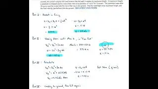 Video Solution to New Kinematics Review KEY PART I