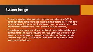 P165 | C-Store: A Column-oriented DBMS