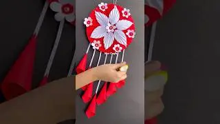 Beautiful Flower Wall Hanging / Easy flower making with paper #shorts #craft #viralshort