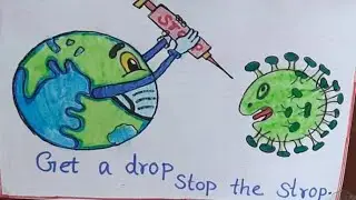 Coronavirus vaccine poster drawing /corona 19 awarness drawing /How to draw coronavirus poster