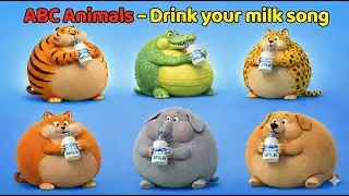 ABC Animal Milk Song 🥛 Funny Giant Animals Learn Colors & Sounds | A&ndash;Z Alphabet for Kids