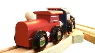 Playing with Toy Train Set - Melissa & Doug - Thomas & Brio Compatible Wooden Train