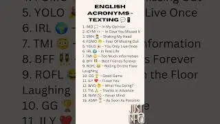 The Weird World of English Texting Acronyms #acronym #learn