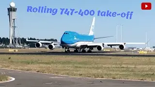 KLM Boeing 747-400 combi ROLLING TAKEOFF | Amsterdam Airport Schiphol