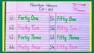 Learn and write number spellings from 41-60 in english//onetwothreefour//easy learning