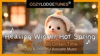 Healing Winter Hot Spring ❄️ Cute & Warm Onsen Time  ❄️ Cozy & Peaceful Acoustic Music