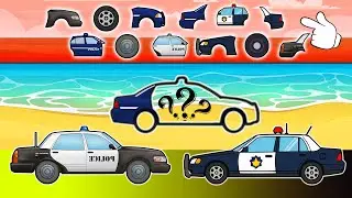 Connect the Right Police Car Parts ⚙️🚔 | Body, Tires, Doors & Trunk | Fun Vehicle Puzzle Challenge