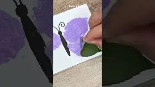 Paint a Butterfly with Leaves 🍃 #shorts