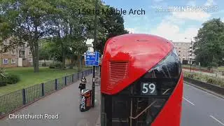 Full Route Visual. 159 Streatham Station - Marble Arch. LTZ1603. LT603. NBFL Routemaster.
