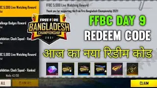 free fire Bangladesh championship day 9 | ffbc day 9 redeem code today | free fire redeem code