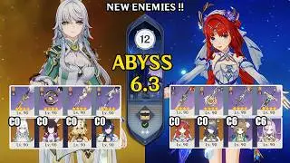 【Genshin Impact Бездна 6.1】C0 Цзыбай & C0 Коломбина ｜ C0 Нилу Цветение ｜ 原神 Spiral Abyss