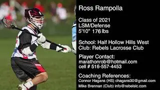 Ross Rampolla 2021 LSM Defenseman Rebels Lacrosse Club 2019 Highlights