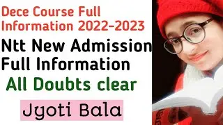 DECE Course Full Information 2022||Ignou New Ntt Admission||All Doubt's Clear