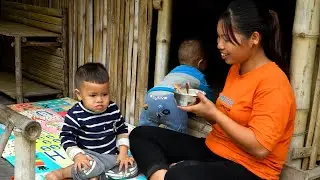 single mom harvesting pumpkins - broken bike - single mom daily life.TriệuThuTh&ugrave;y.