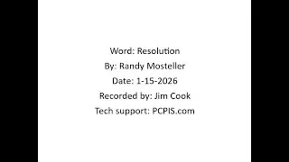 Resolution