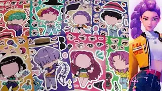 sticker play ASMR K-Pop Demon Hunters rumi mira zoey decorate soda pop