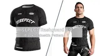 Black Snakeskin Rash Guard | Short-Sleeve Compression Top Detail Showcase