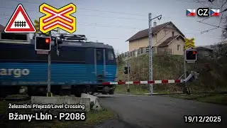 Železniční Přejezd/Level Crossing Bžany-Lbín - P2086 | 🇨🇿 CZ 🇨🇿 | 19/12/2025
