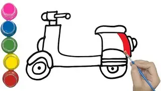 How to draw motor bike| Easy drawing | Painting #102