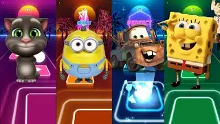 Tiles Hop 🕹️ - Talking Tom 🗣️ vs Minions 😁 vs Meter 😝 vs SpongeBob 😂