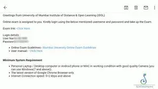 IDOL Mock test | IDOL MCQs exam | ID and password Mumbai University