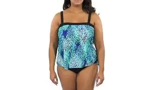Maxine Make a Splash Plus Size Bandeau Faux Tankini | SwimOutlet.com