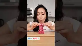 ASMR Mukbang Mini Teddy Bear Jelly 🧸✨ by Sutri | Pink Lava Glass Edition