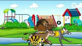 Animals running in Park 