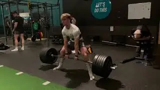 235 shreddie boxes being deadlifted on one bar for 8 reps by a man child
