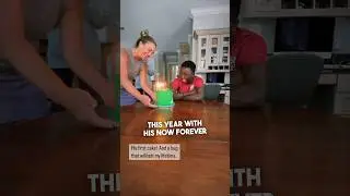 Усыновлённый мальчик получает свой первый в жизни праздничный торт ❤️