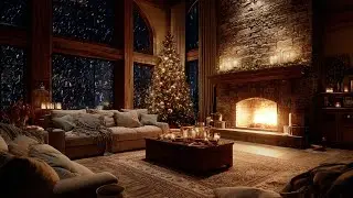 Soft Snow Passing Gently Through Warm Firelight ❄️ A Peaceful Winter Atmosphere