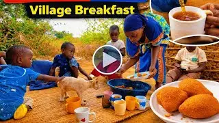 Peaceful Village Morning | Cooking Half Cake & White Tea on Firewood