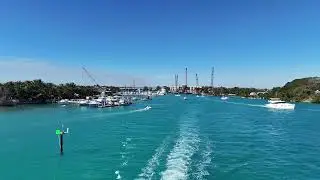 Drone 4K Video of Jupiter Inlet.  Intracoastal Waterways.  Jupiter Sandbar