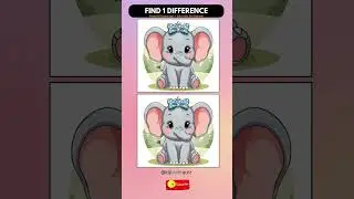 Elephant image find 1 Different #127 #findthedifference #brainquiz