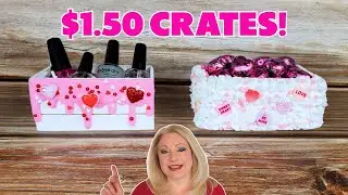 💕I Turned Dollar Tree Wood Crates Into the Sweetest Valentine Gift