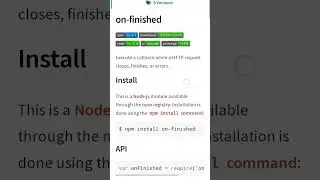onFinished npm package #npm #node #package #youtube #json #js #tutorials #javascript  #shorts